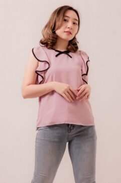 Clove Ruffle Sleeves Top 81206