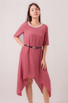Geode Belted Asymmetrical Dress 81640