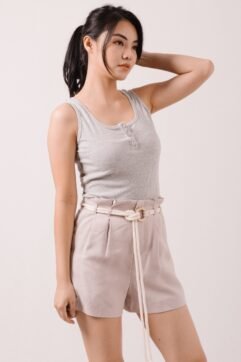 Talitha Belted Linen Shorts 82320