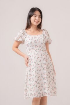 Zola Flower Puff Sleeves Dress 524368