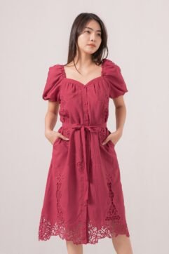 Odina Flower  Lace Midi Dress 85658