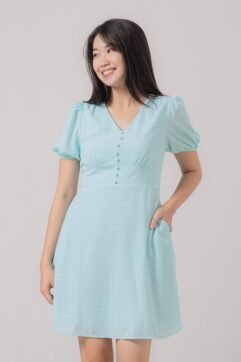 Mirae Tartan Textured Mini Dress 85587