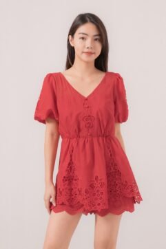 Achira Flower Lace Romper 85564