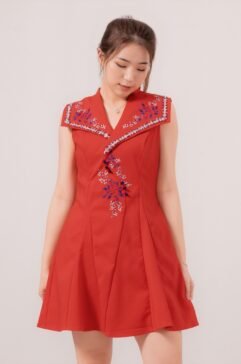 Lihua Sailor Cape Embroidery Dress 85612