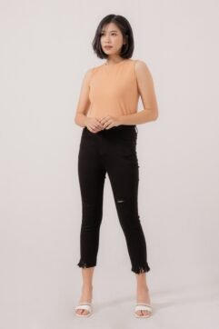 Array Ripped Fringe Pants 5082-1