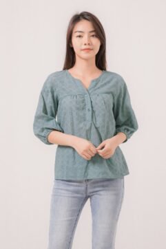 Civva Anglaise Puff Sleeves Top 524470