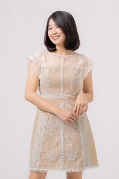 Sashuang Embroidery Lace Dress 85559
