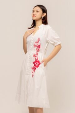 Nuwa Embroidery Midi Dress 85678