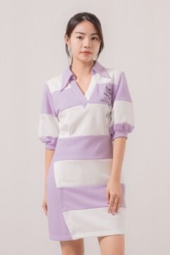 Auri Two-Tone Flower Embroidery Dress 85662