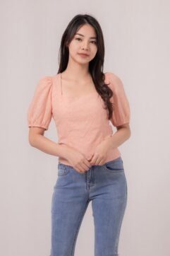 Claira Anglaise Puff Sleeves Top 522278-1