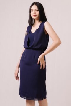 Elloise Overlay Brooch Midi Dress 81219