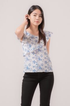 Elvie Flower Frill Crinkle Top 89999