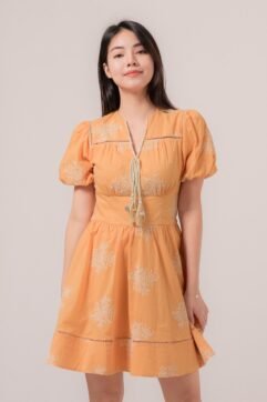 Euonia Flower Embroidery A-Line Dress 85729