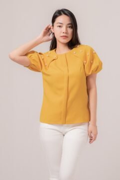 Brely Pearl Sleeves Top 85641