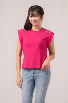 Valenska Butterfly Padded Sleeves Top 85718