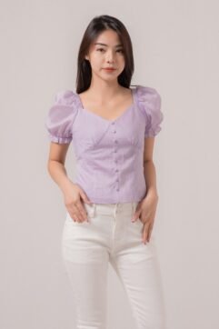 Sora Textured Puff Sleeves Top 85639