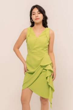 Elvia Frill Asymmetrical Dress 85721