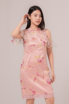 Patricia Flower Cold Shoulder Dress 9025