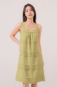 Tyana Pleated Sleveless Dress 82413