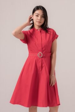 Camile Belted A-Line Dress 562