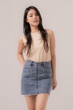 Rubi Zip Front Denim Skirt 5178