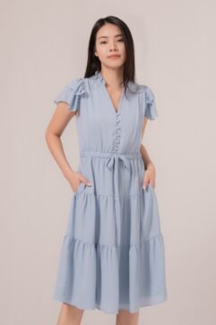 Nessa Pleated Ruffle Dress 85757