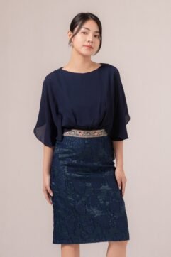 Aza Textured Cape Dress 887690