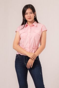 Josslyn Double Pocket Drawstring Top 7240