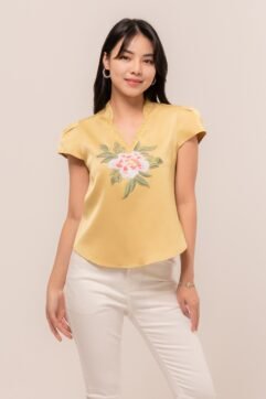 AiFen Sateen Embroidery Top 85878