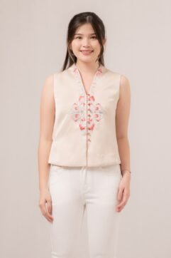 WangJing Embroidery Sleeveless Top 85888