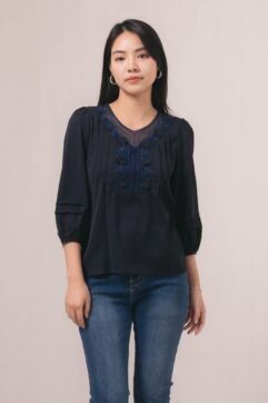 Romee Illusion Sequin Neck Top 85812