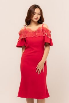 Theia Off Shoulder Mermaid Dress 85863