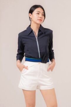 Thistle pleated Long Sleeves Top 85780