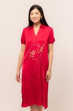 Dongmei Sateen Embroidery Dress 85918