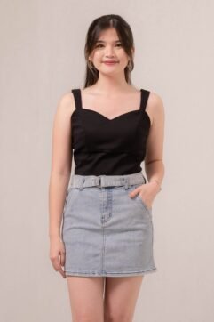 Verlo Belted Denim Mini Skirt 5203