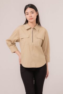 Malvia Zipper Long Sleeves Top 7222