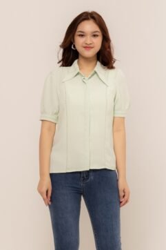 Neta Contrast Stitch Shirt Top 85732