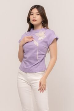 Lorelei Flower Ruched Top CC27567-1