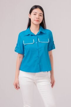 Verla Two-Tone Pockets Top 7029