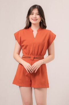 Meici Ribbon Padded Slee85881ves Romper