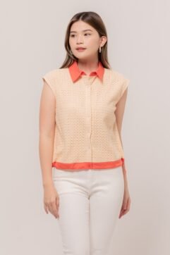 Raina Anglaise Drawstring Top 7041