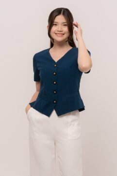 Patrisha V-Neck Button Top CC30237