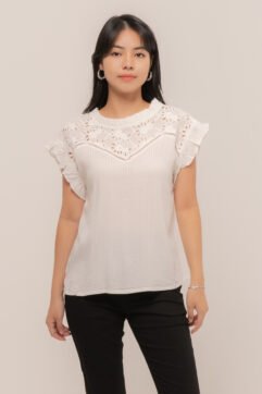 Kayca Anglaise Ruffle Sleeves Top 2018121