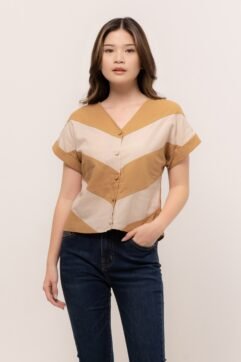 Sofea Stripes Two Tone Top CC27512