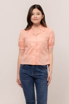 Seanna Anglaise Puff Sleeves Top CC29566-2