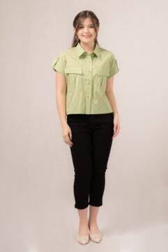 Inzio Double Pockets Shirt Top 7046