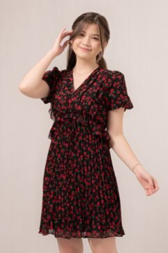 Mizalea Flower Pleated Dress 85912