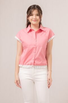 Velsa Stripes Drawstring Shirt Top 7032