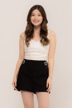 Ellsia Side Pearl Belt Short 85643