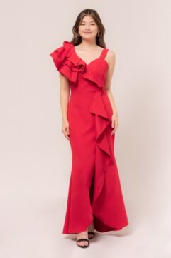 Eugene Ruffle Slit Maxi Dress 550